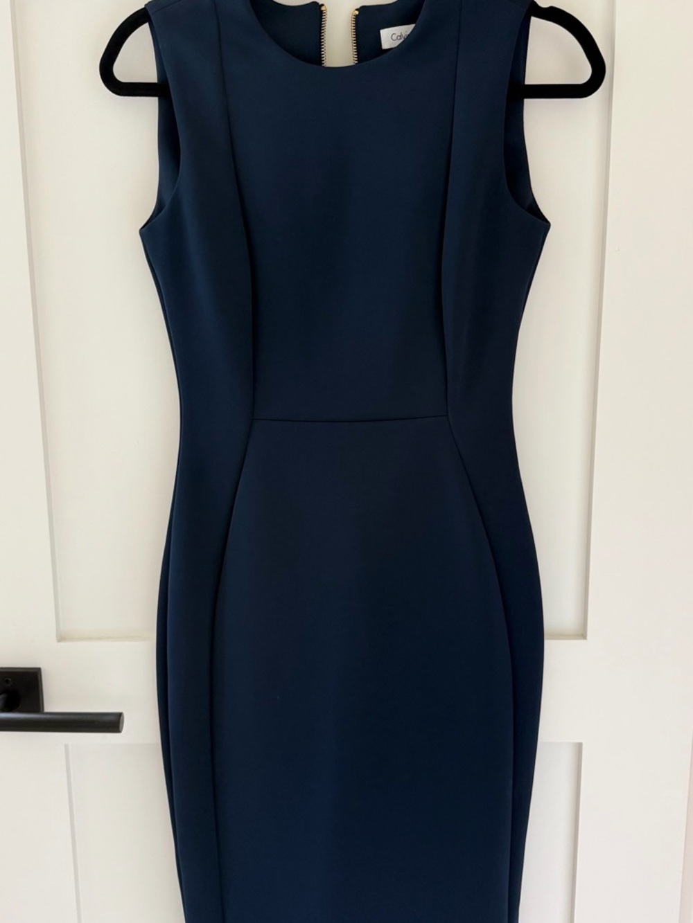 Calvin Klein Dark Navy Midi Sheath Dress